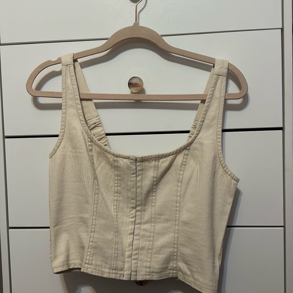 Cream cropped corset